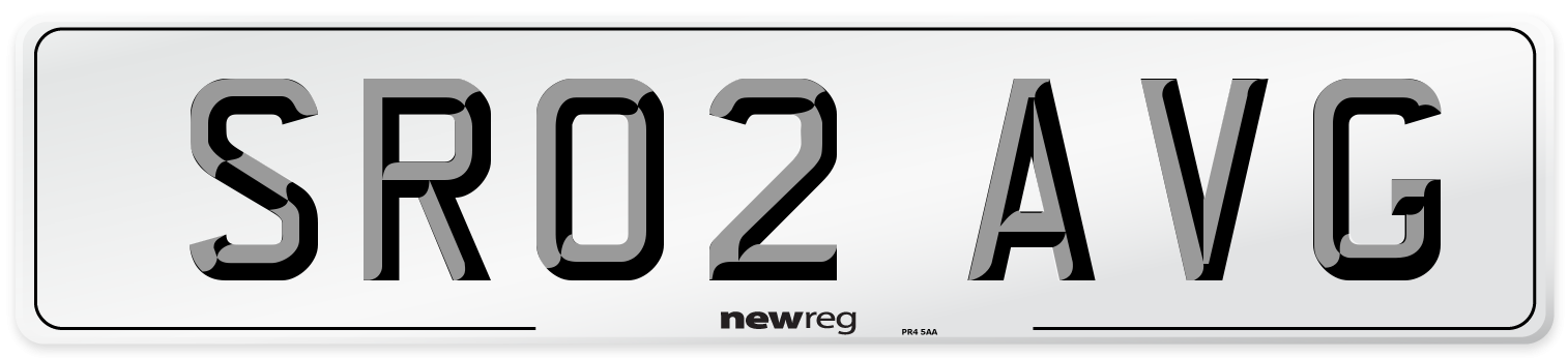 SR02 AVG Number Plate from New Reg